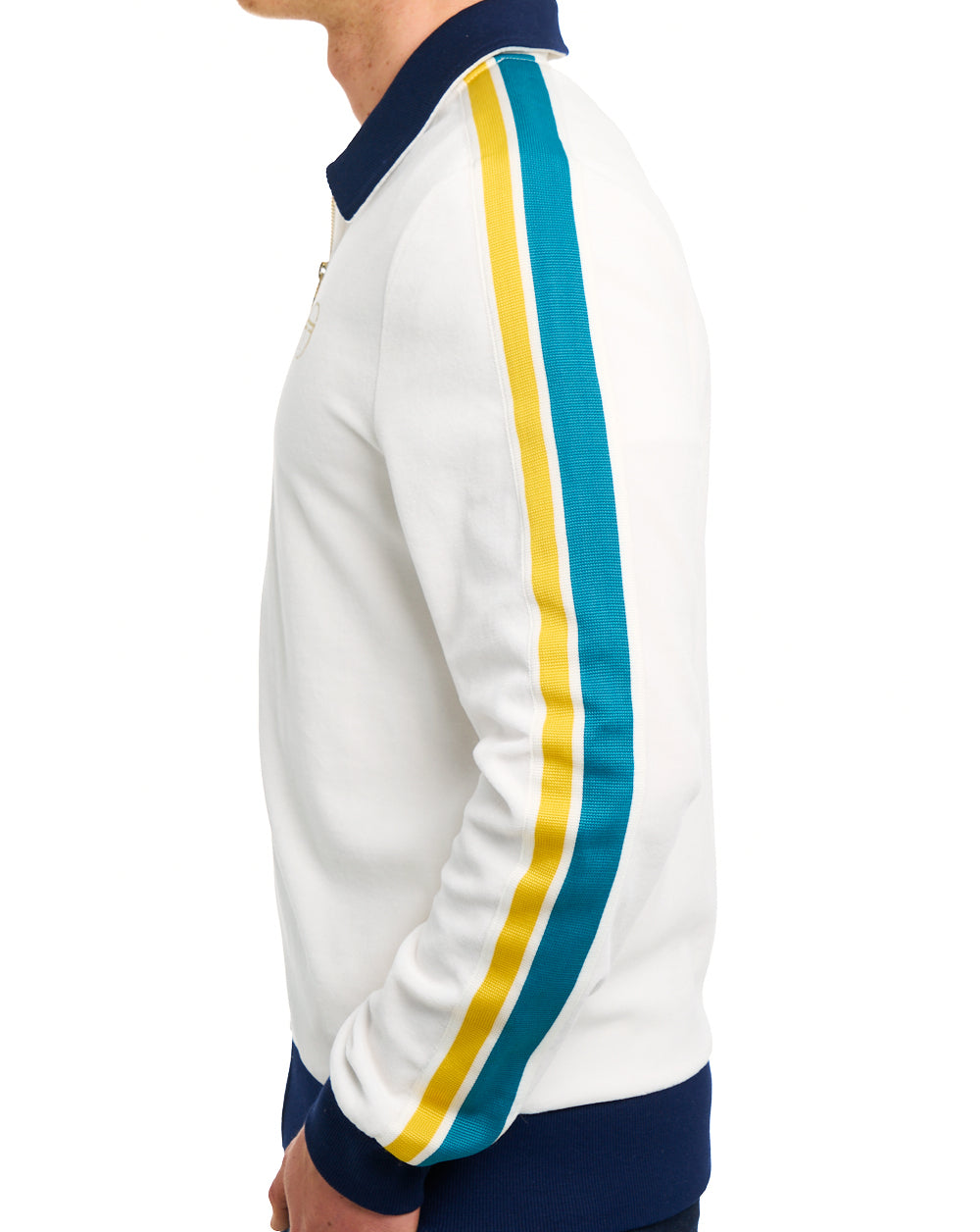 Sergio Tacchini Monte Velour Track Top Gardenia/Navy Blue