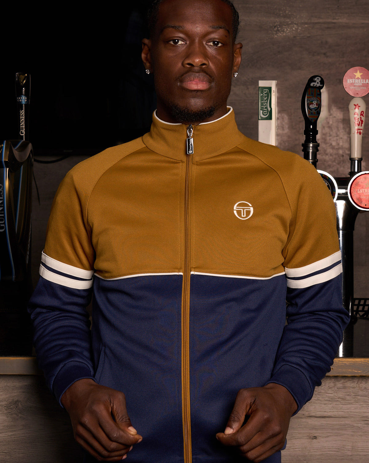 Sergio Tacchini Orion Track Top Golden Brown/Navy