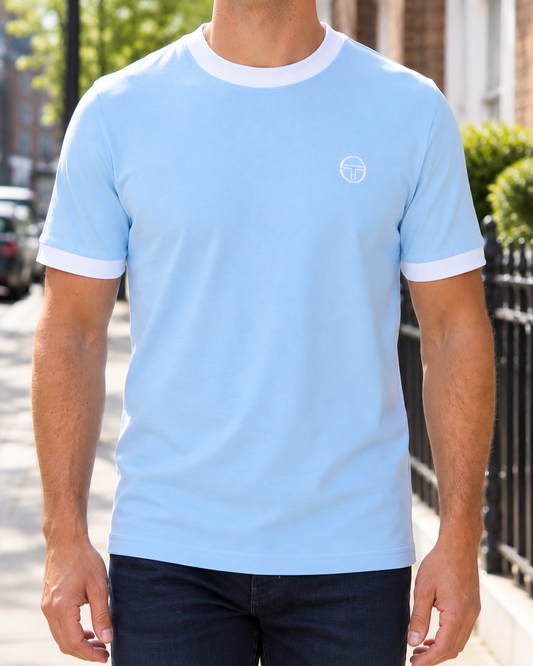 Sergio Tacchini Sergio Tacchini Pro Ringer T Shirt Sky Blue/White