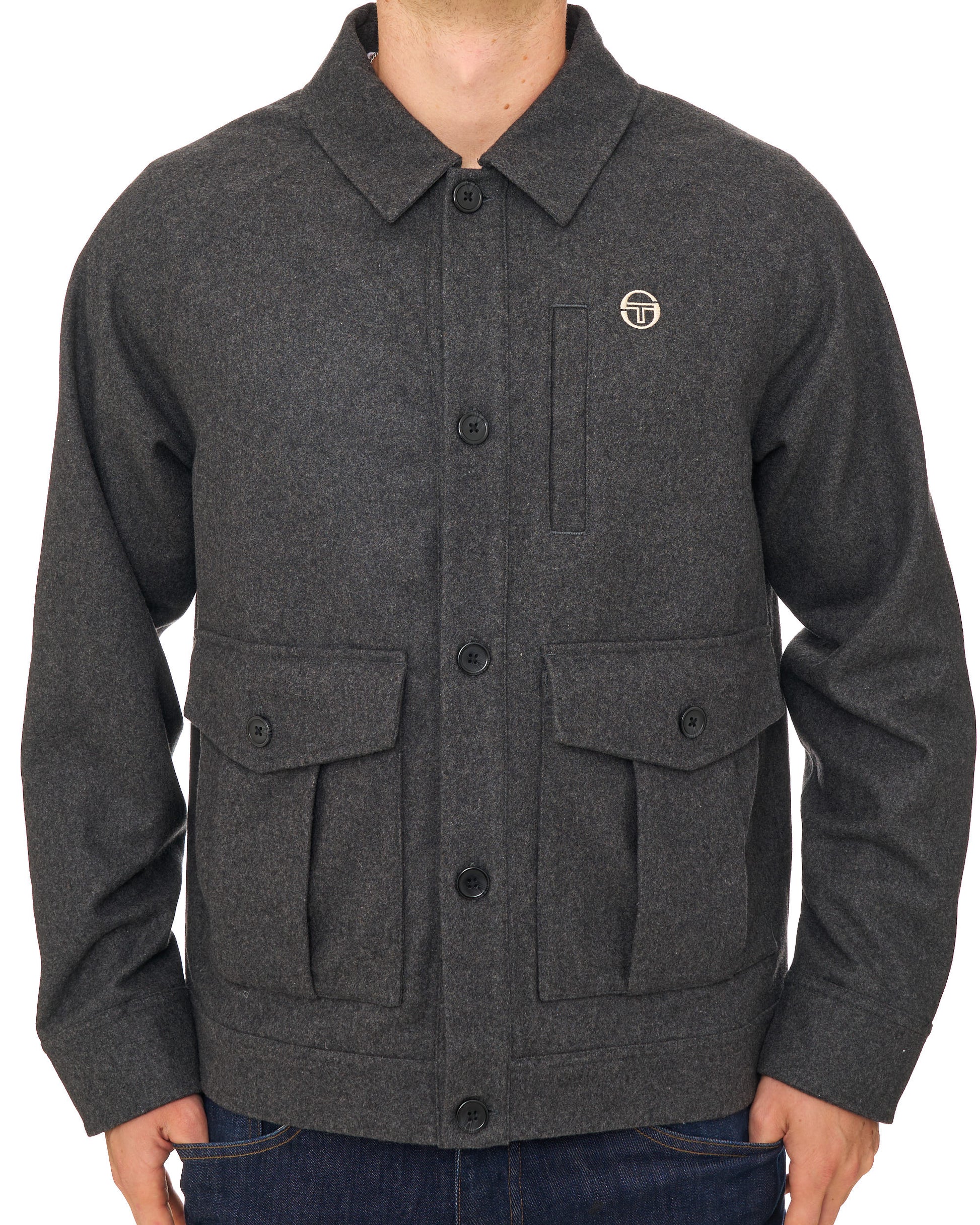 Sergio Tacchini Rico Melton Jacket Charcoal Marl