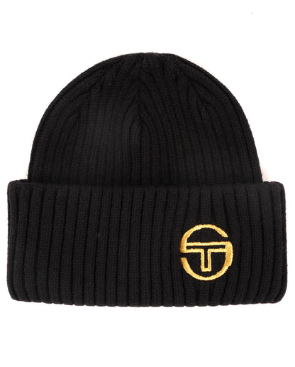 Sergio Tacchini Seppi Ribbed Beanie Black/Old Gold