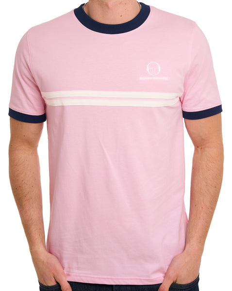 Sergio Tacchini Supermac T Shirt Pink/Navy