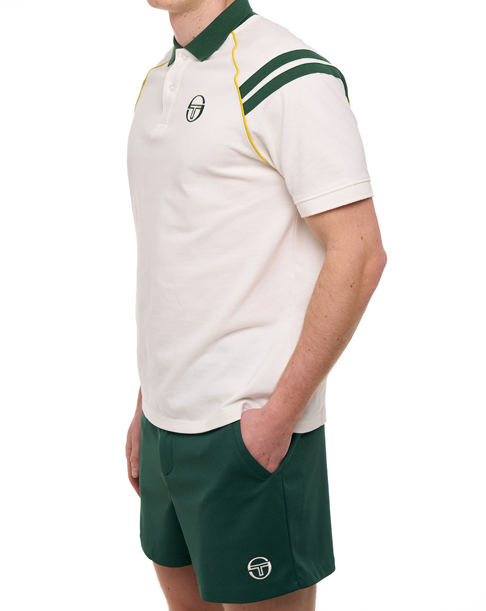 Sergio Tacchini New Cortona Polo Shirt Gardenia/Pine Green