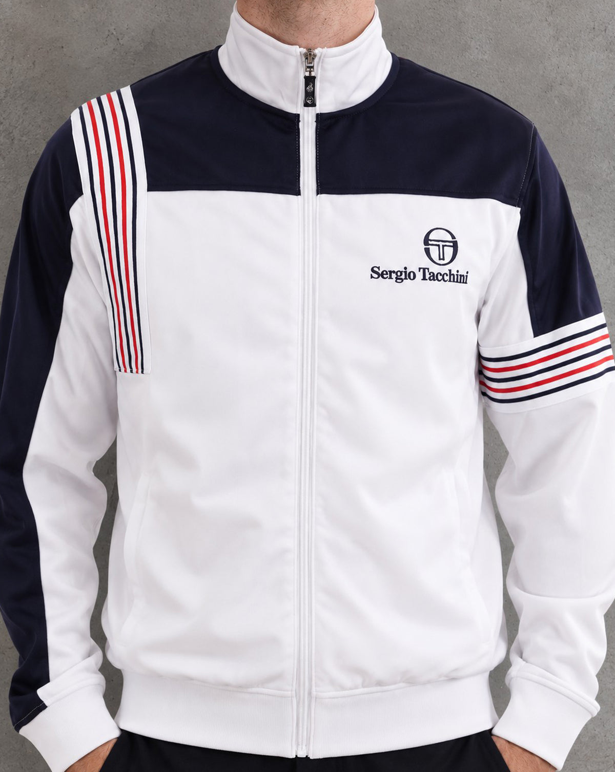 Sergio Tacchini Wilander Trainingsjacke Weiß Marineblau