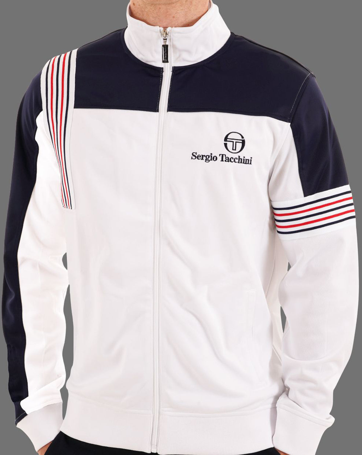 Sergio Tacchini Wilander Trainingsjacke Weiß Marineblau