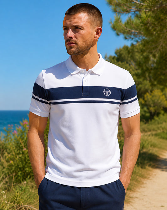 Sergio Tacchini Sergio Tacchini Young Line Poloshirt Weiß/Marineblau