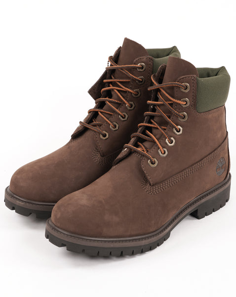 Timberland Heritage 6 Inch Lace Up Waterproof Boot Dark Brown Nubuck