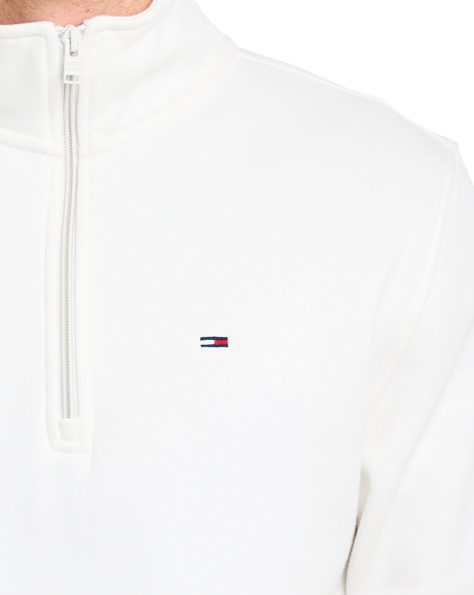 Tommy Jeans Sweatshirt mit 1/4-Reißverschluss, Ecru