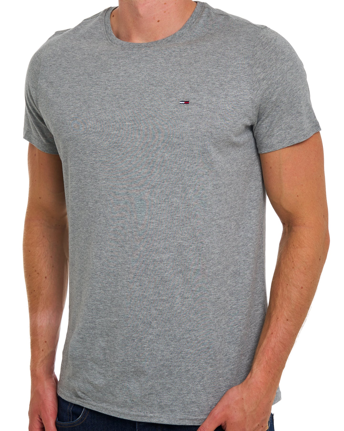 Tommy Jeans T-Shirt mit Rundhalsausschnitt, Hellgrau meliert