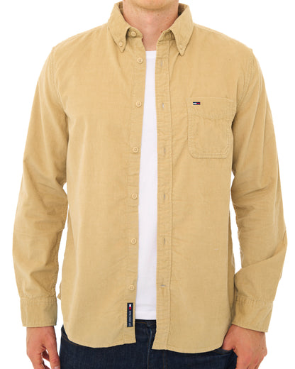 Tommy Jeans Fine Corduroy Shirt Sandy Beige