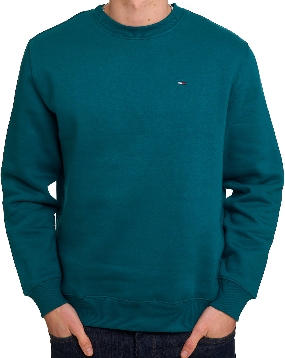 Tommy Jeans Flag Crew Sweatshirt Polar Teal