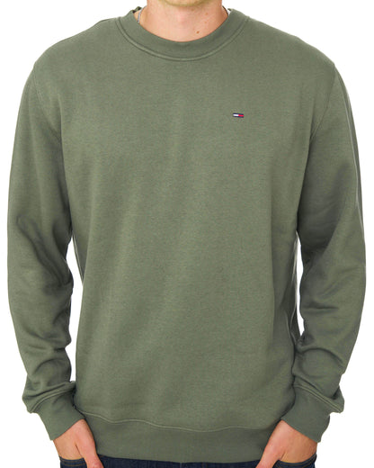 Tommy Jeans Flag Patch Crew Sweat Rocky Mountain Green