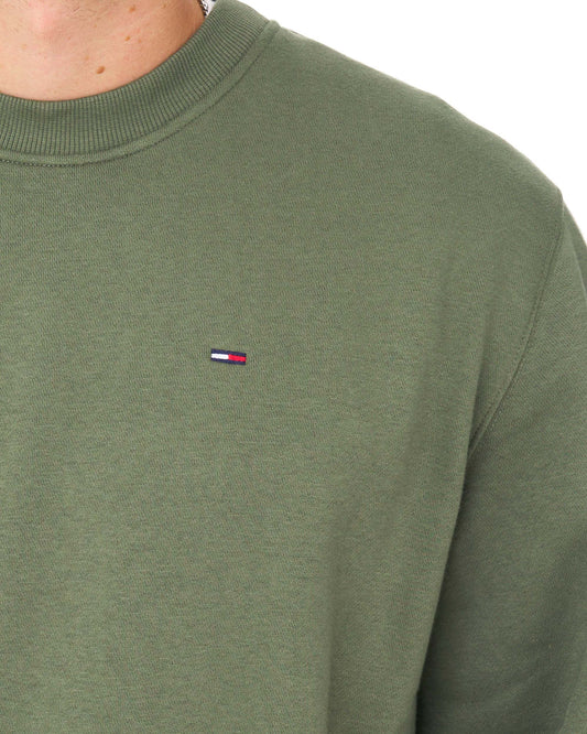 Tommy Jeans Tommy Jeans Flag Patch Crew Sweat Rocky Mountain Green