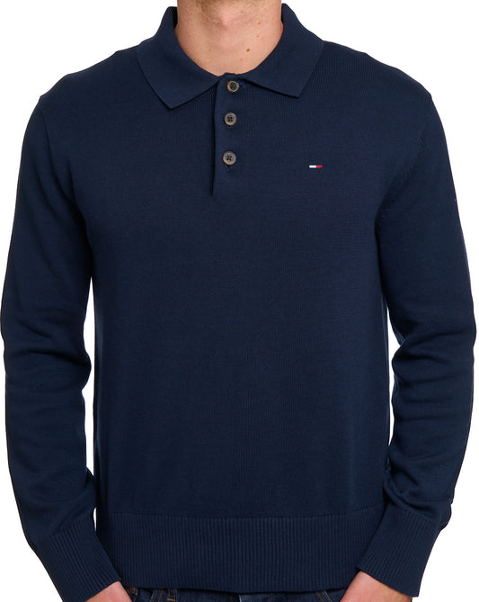 Tommy Jeans Tommy Jeans Strick-Langarmpolo, Dunkelblau
