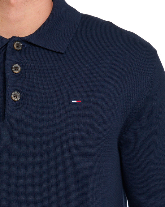 Tommy Jeans Tommy Jeans Strick-Langarmpolo, Dunkelblau