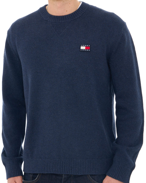 Tommy Jeans Melange Badge Jumper Dark Blue Heather