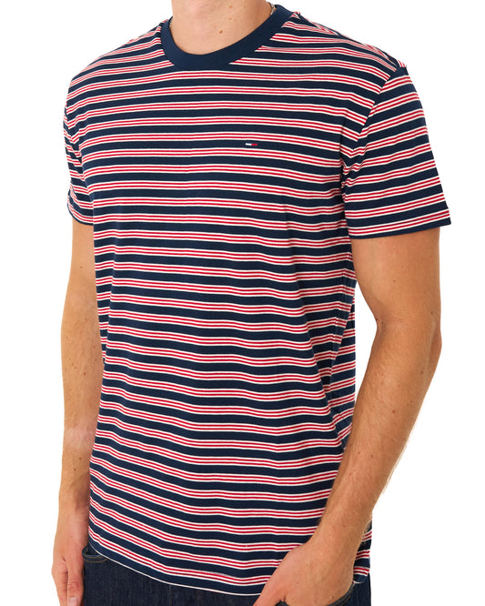 Tommy Hilfiger Tommy Jeans Striped T Shirt Scarlet Flare