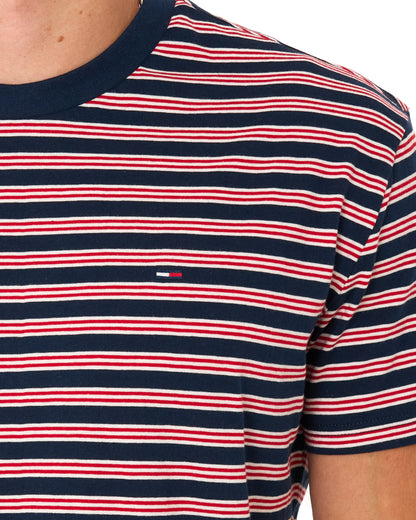 Tommy Jeans Striped T Shirt Scarlet Flare