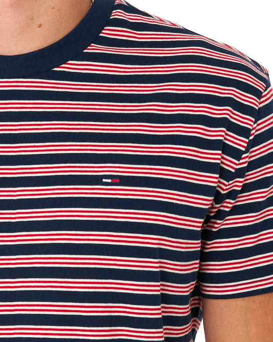 Tommy Hilfiger Tommy Jeans Striped T Shirt Scarlet Flare