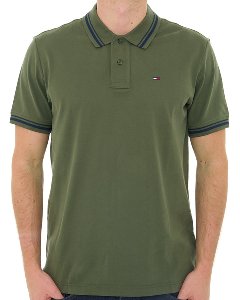 Tommy Jeans Tipped Polo Shirt Dark Greenery