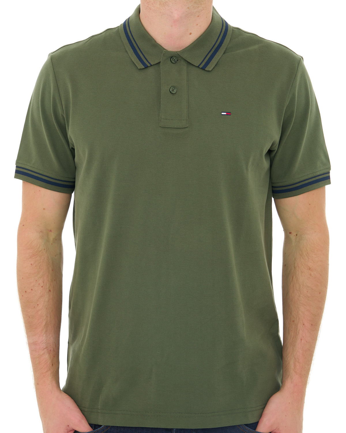 Tommy Jeans Tipped Polo Shirt Dark Greenery