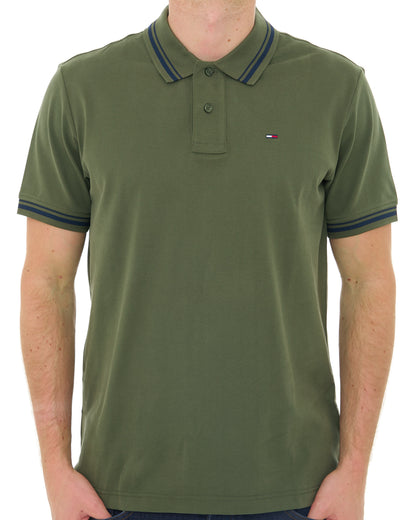 Tommy Jeans Tipped Polo Shirt Dark Greenery