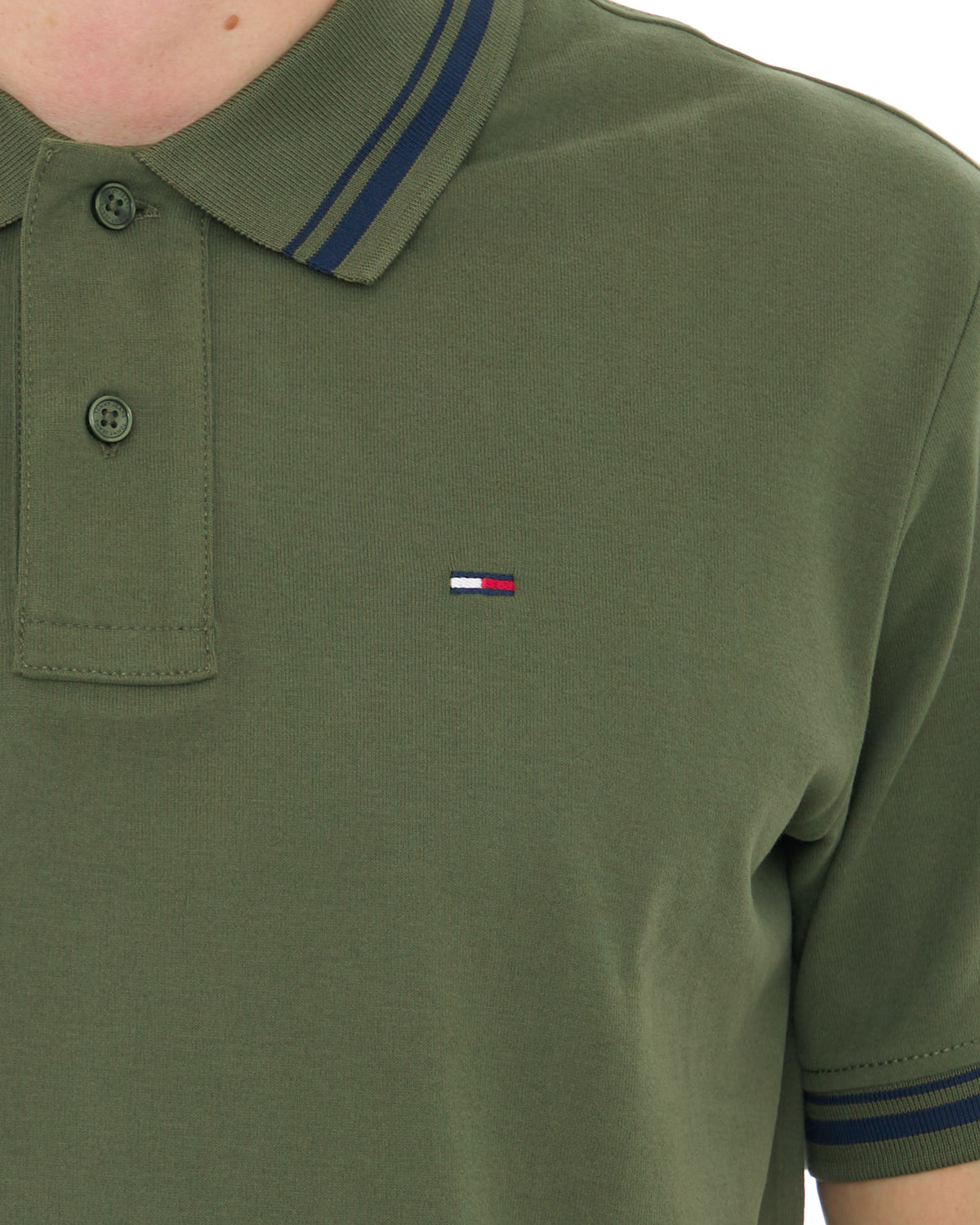 Tommy Jeans Tipped Polo Shirt Dark Greenery