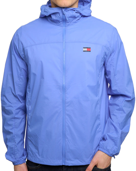 Tommy Jeans Tommy Jeans Water Repellent Ripstop Hooded Zip-Thru Jacket Blue Twilight