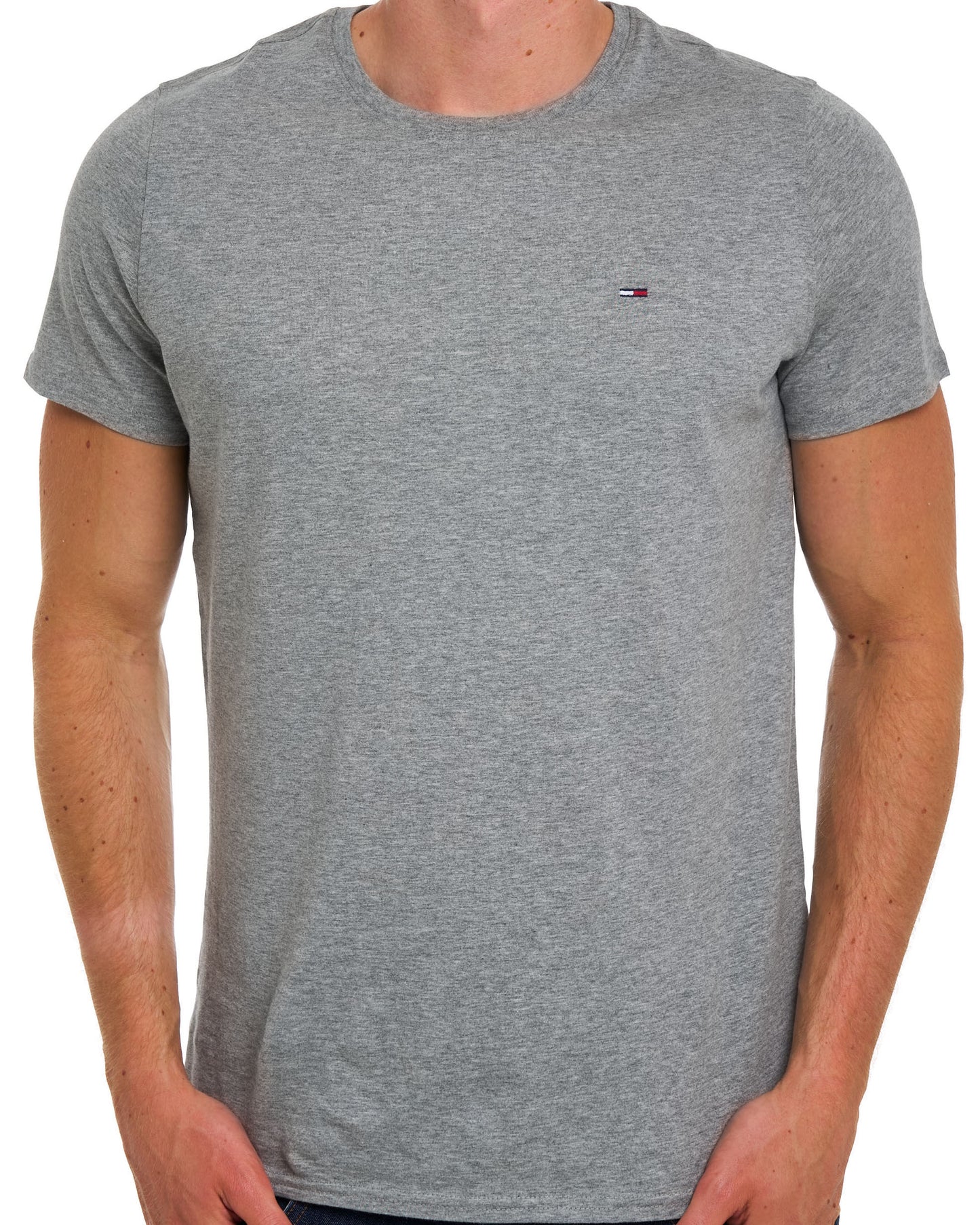Tommy Jeans T-Shirt mit Rundhalsausschnitt, Hellgrau meliert