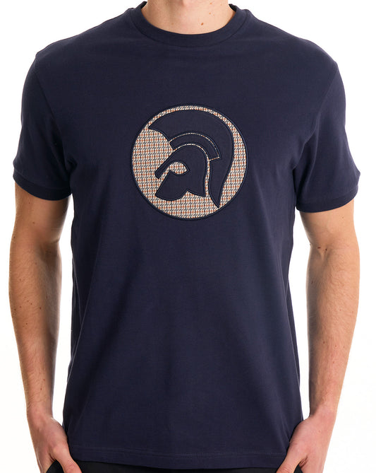 Trojan Trojan Applikations-Jacquard-Logo-T-Shirt, Marineblau