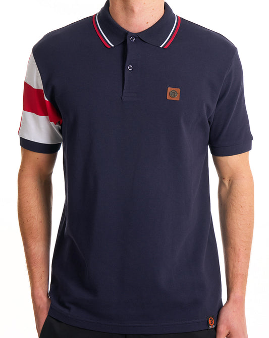 Trojan Trojan England Flag Sleeve Polo Navy