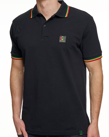 Trojanische Flaggen-Abzeichen Piqué Polo Rasta