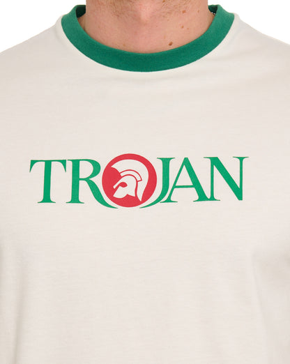 Trojan Helmet Logo T-Shirt Ecru/Grün