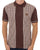 Trojan Houndstooth Panel Polo Shirt Chocolate