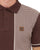 Trojan Houndstooth Panel Polo Shirt Chocolate