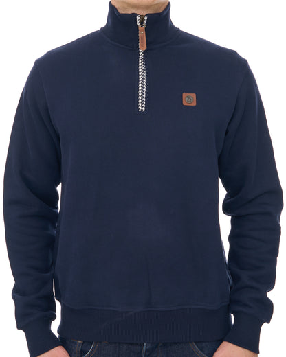 Trojan Houndstooth Quarter Zip Navy