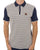 Trojan Motif Jacquard Panel Polo Navy