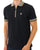 Trojan Oxford Collar Zip Pique Polo Black