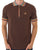 Trojan Oxford Collar Zip Polo Chocolate