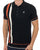 Trojan Racing Stripe Knit Polo Black
