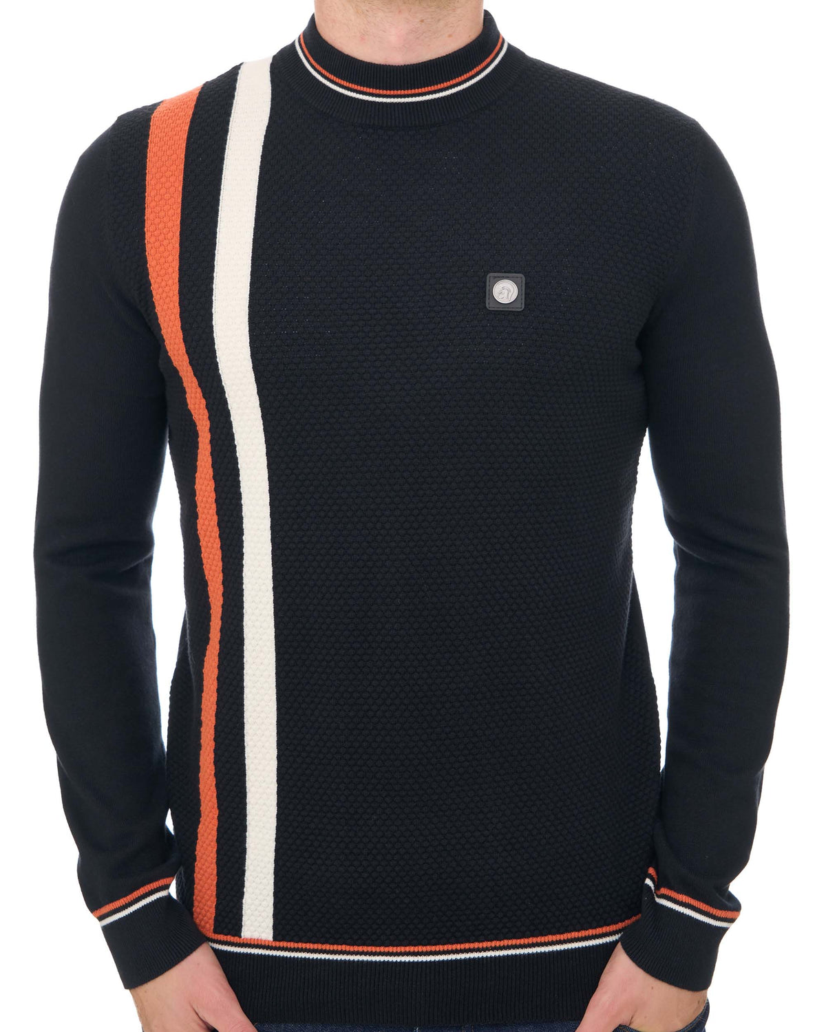 Trojan Racing Stripe Turtle Knit Black