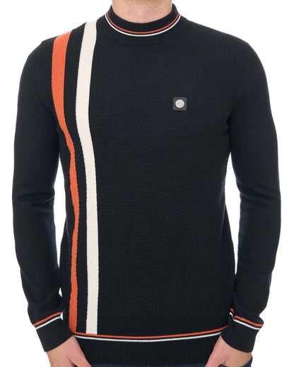 Trojan Racing Stripe Turtle Knit Black