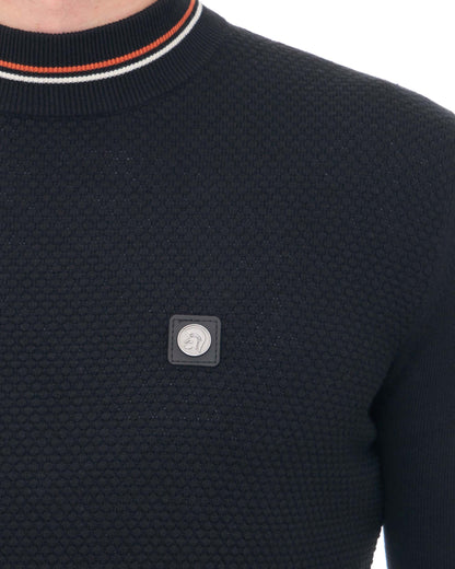 Trojan Racing Stripe Turtle Knit Black