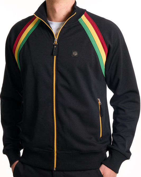 Trojan Trojan Raglan Trainingsjacke mit Streifen, Schwarz
