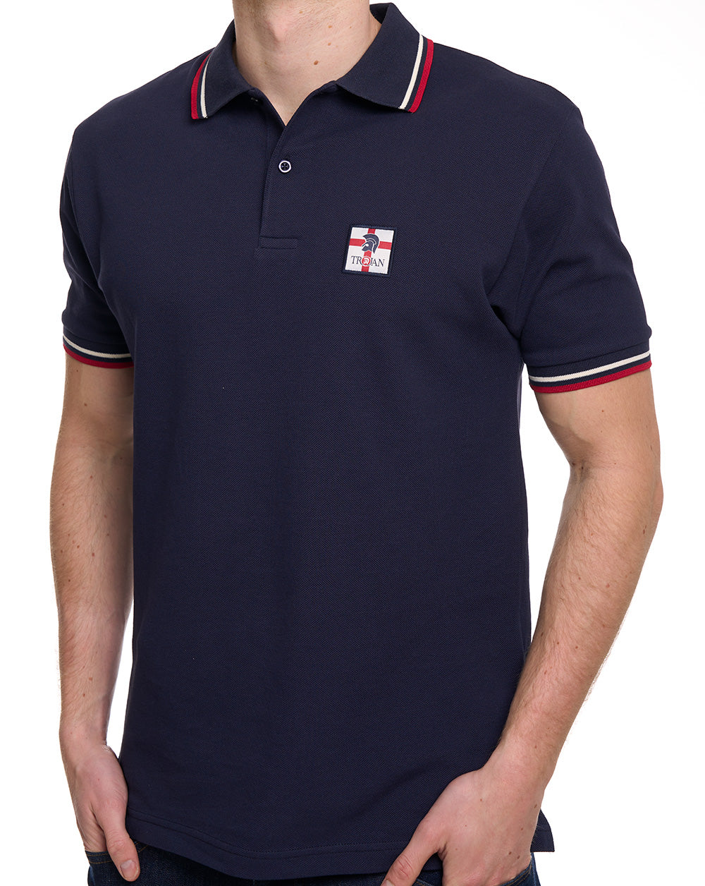 Trojan St. George Badge Piqué Polo Navy