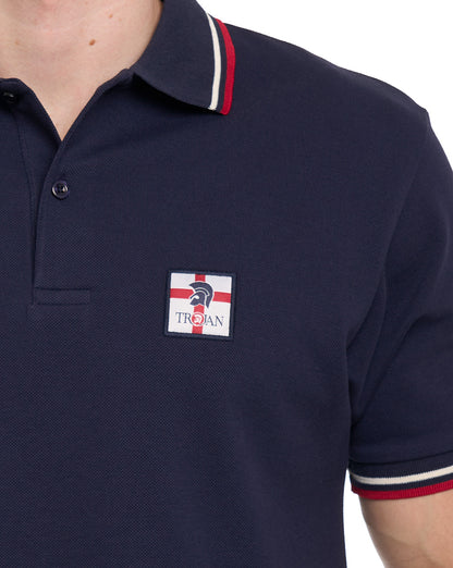 Trojan St. George Badge Piqué Polo Navy