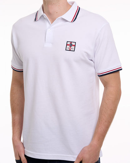Trojan St. George Badge Piqué Polo Weiß