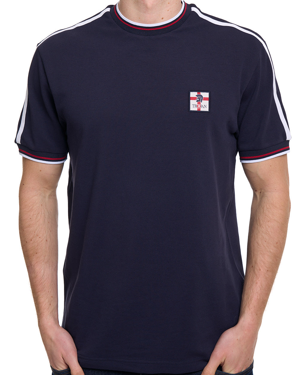 Trojan St Georges Badge Pique Tee Navy