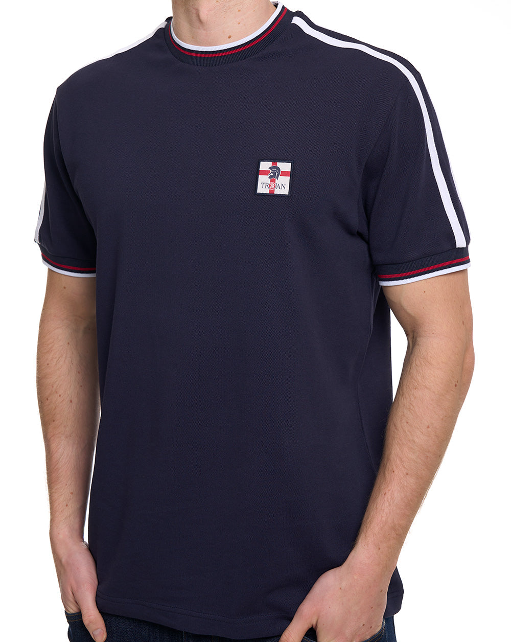Trojan St. Georges Badge Piqué-T-Shirt, Marineblau