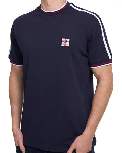 Trojan St. Georges Badge Piqué-T-Shirt, Marineblau